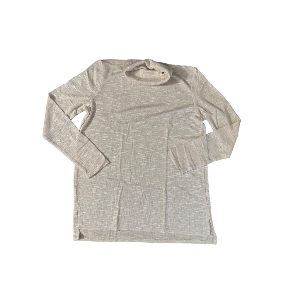 Retrology Women’s Sparkly Light Pink Turtleneck Sweater – Medium